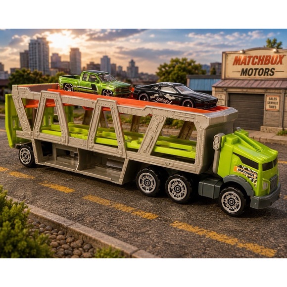 MATCHBOX Other - Matchbox Car Transporter Carrier Truck Multi Level Ramp Vehicle Storage Toy